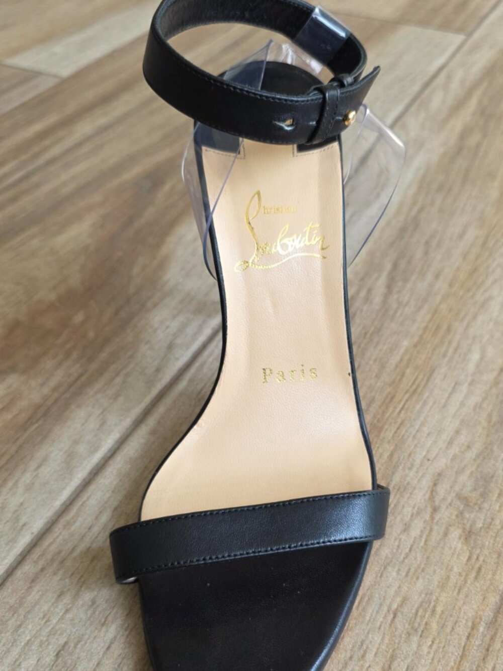Christian Louboutin Jonatina Black Leather Sandals Strappy Eur. 37 - Picture 4 of 13